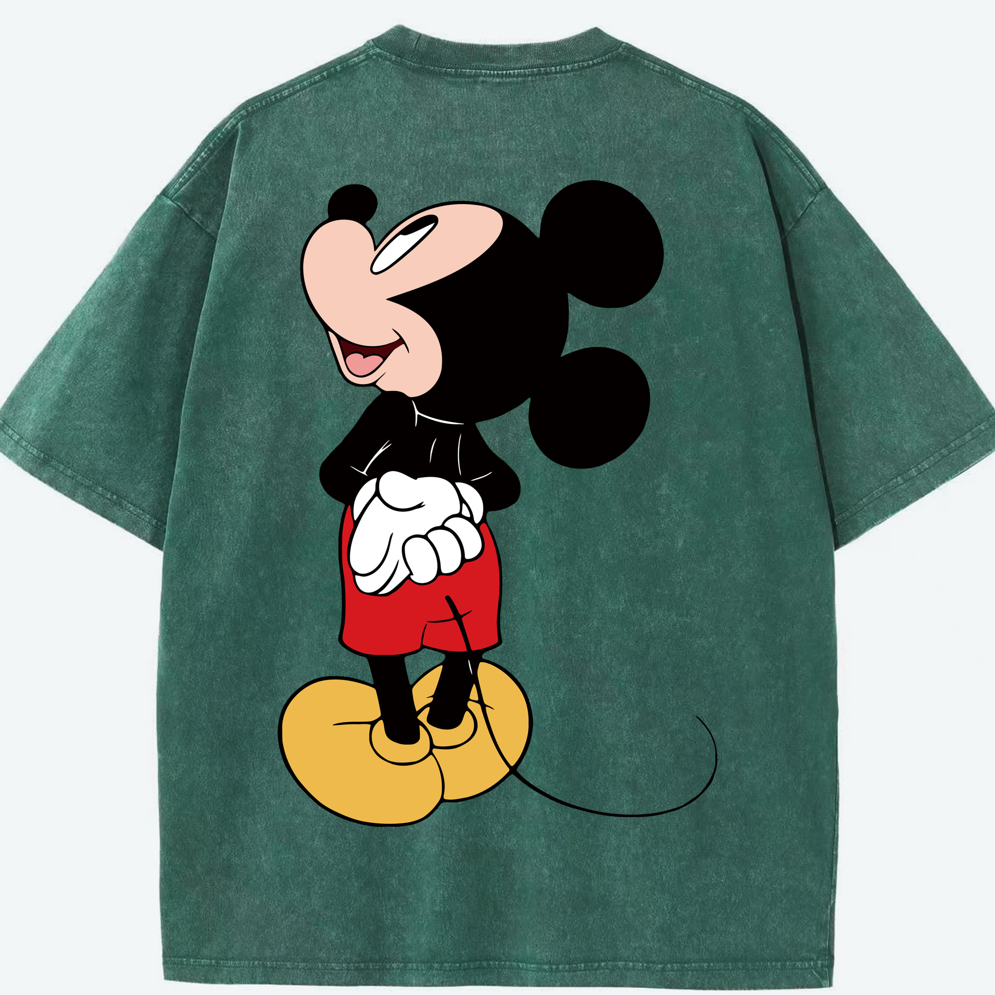 （画像用） ミッキーマウス Mickey Mouse 綿100% ヴィンテージ風 半袖Tシャツ（背面プリント）